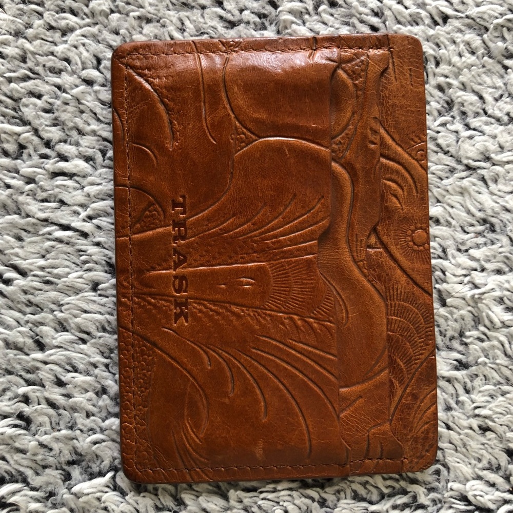 Trask Jackson Tooled Leather Card Case